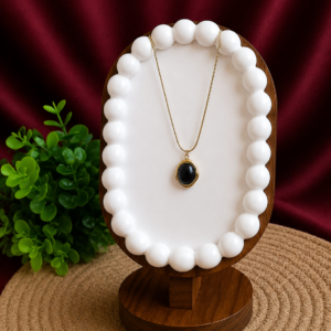 black oval pendant